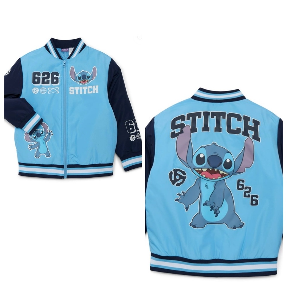 BRAND NEW BRAND NEW Lilo & Stitch Bomber Jacket, Midweight, Sizes 4/5